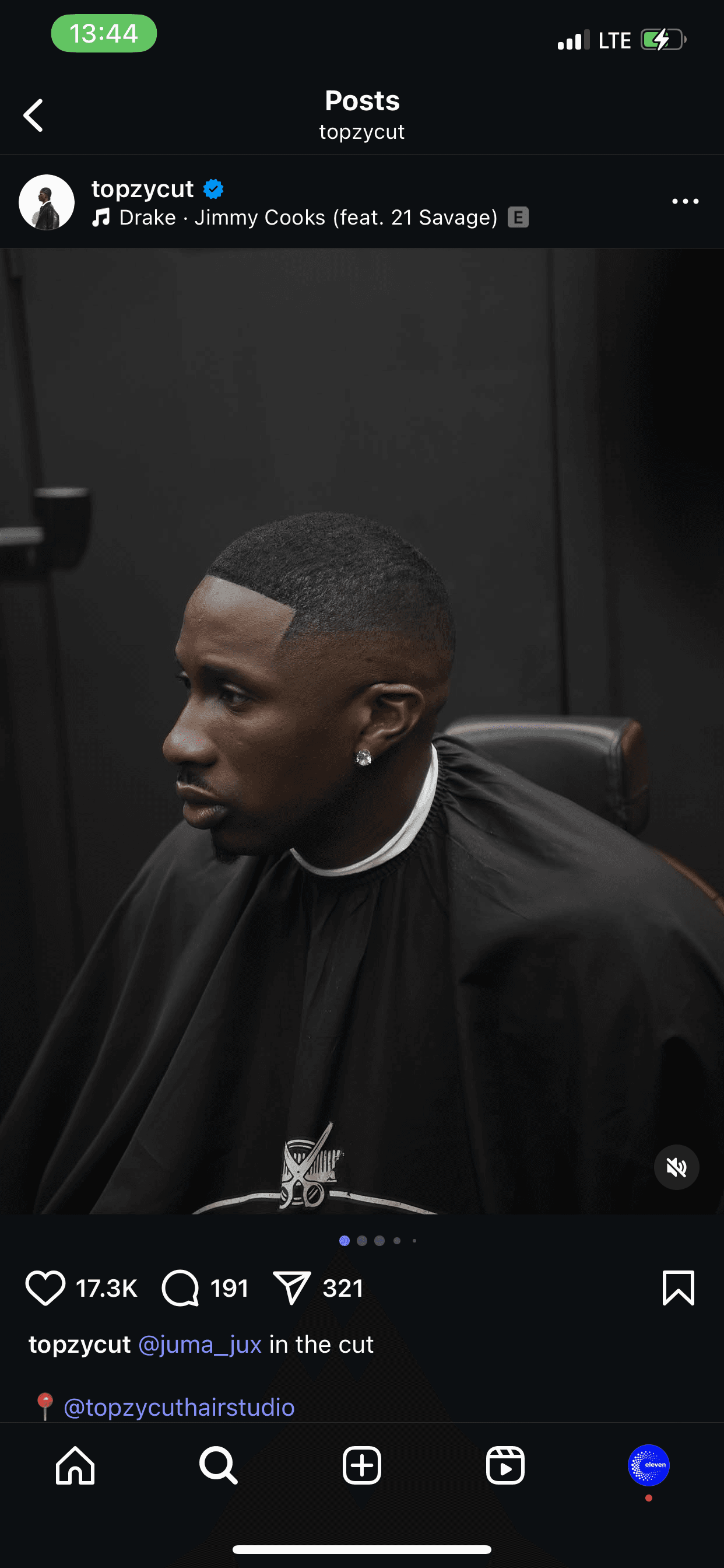 Client receiving a precision VIP haircut in studio