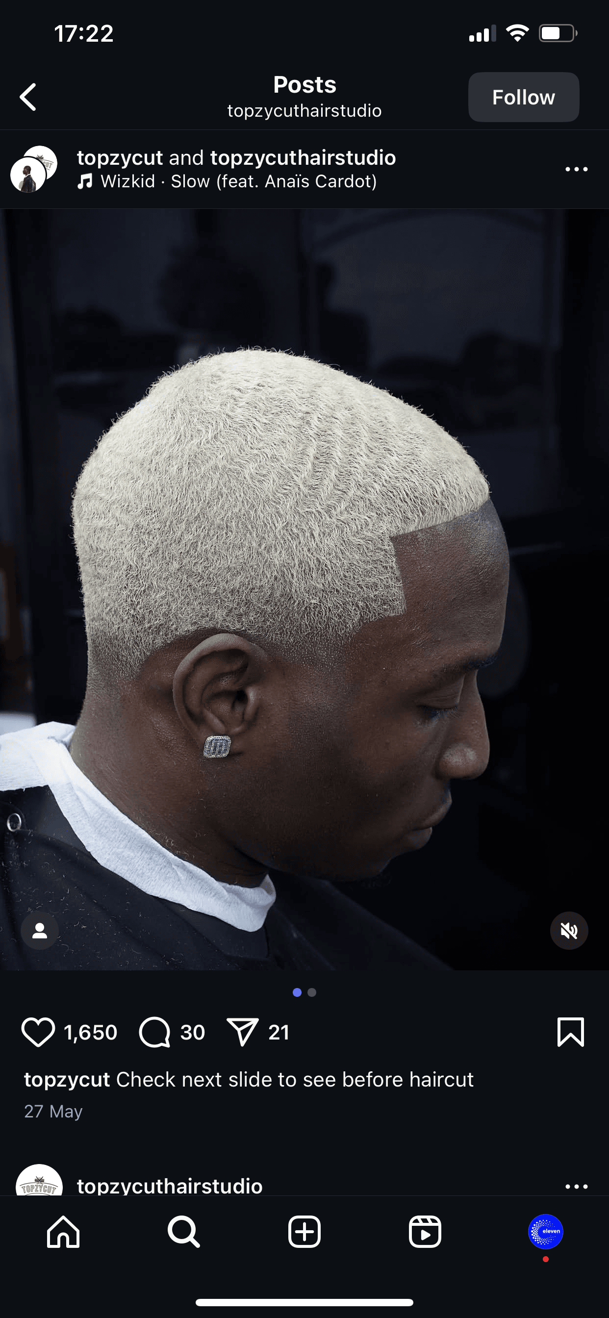 Fresh platinum blonde hair color close-up